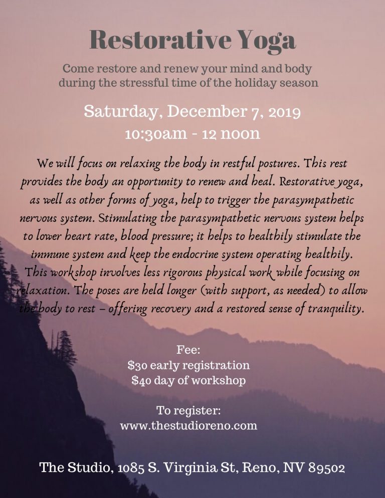 Restorative Yoga Workshop - The Studio Reno