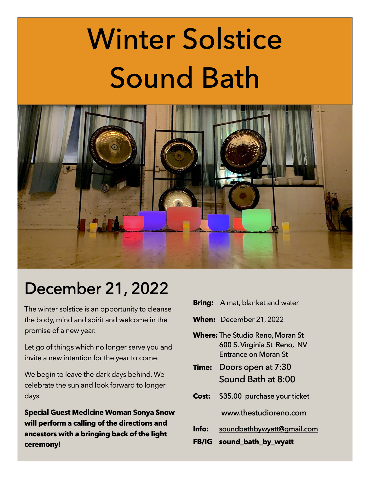 Winter Solstice Sound Bath - The Studio Reno